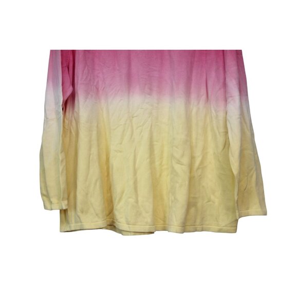 NWT Belle Beach Kim Gravel Blouse Size 3X Pink Yellow Colorful Cotton Stretch - Picture 9 of 11